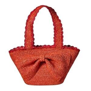 Kate Spade New York x Target Red Raffia Bow Tote Bag NWT's